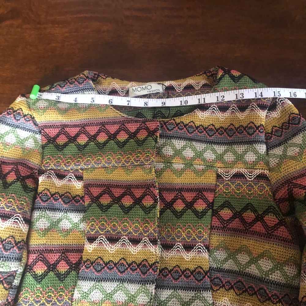 NWT Momo Colorful Blazer with Faux Fur Cuffs - Picture 8 of 13